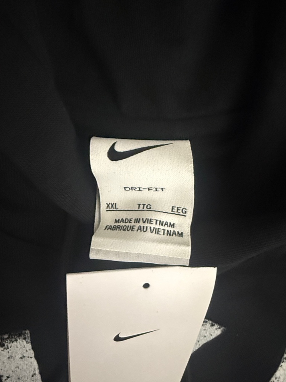 Nike Black Hoodie with White Distressed NIKE Logo Size XXL - Picture 10 of 16